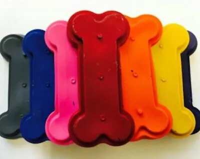 10 Rainbow Dog Bone Shaped Crayons Party Favors Teacher Supply Puppy  • $5.75