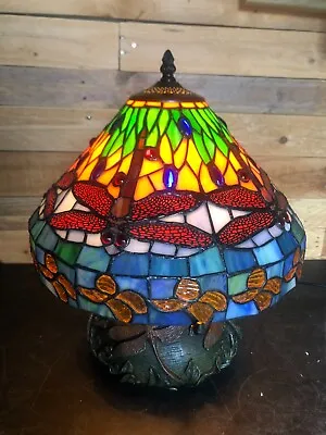 £129 • Buy Widdop Bingham & Co.  Table Lamp Tiffany Style Stained Glass Deco  Dragonflies