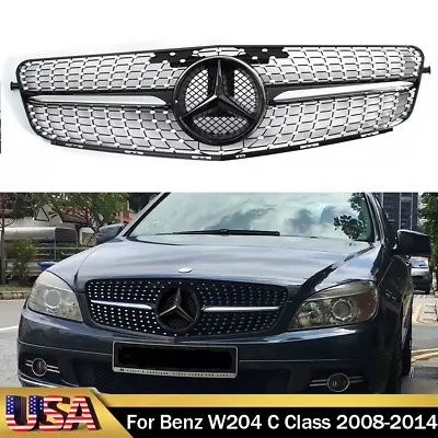 Front Grill W/Star For Mercedes Benz 2008-2014 W204 C200 C250 C300 C350 Grille • $99.86