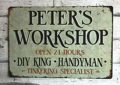 £9.95 • Buy Workshop Signs Personalised Man Cave Garage Shed Metal Sign Gift Idea
