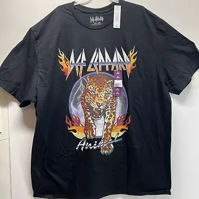 Def Leppard Animal Rock Band Graphic Black T Shirt 2XL New With Tags • $11.97