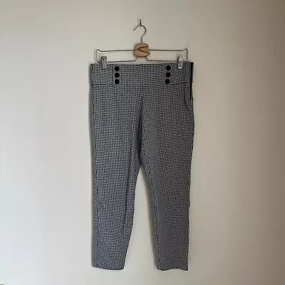 Zara Wide Waistband Houndstooth Check Legging In Black/White Size XLARGE • $17.99