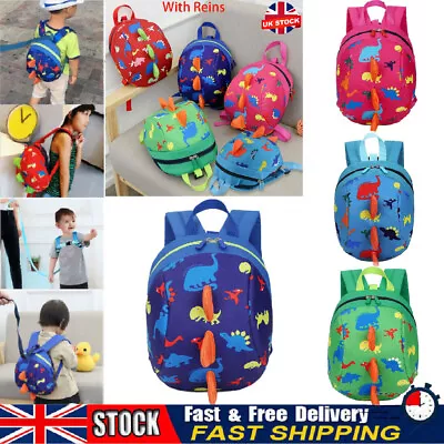 Cartoon Kids Baby Toddler Safety Harness Backpack Security Strap Bag + Reins UK • £5.99