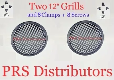 2 Sets 12 WOOFER SUBWOOFER METAL GRILLS COVERS + 8 CLAMS + 8 SCREWS • $21.50