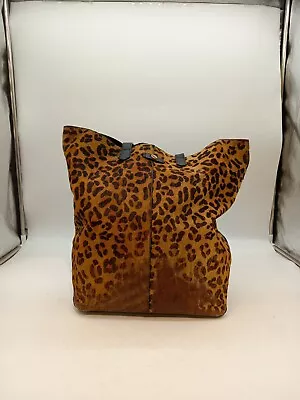 Black Leather Leopard Print  Shoulder Handbag -Jasper Conran  (#H1/14) • £9.99