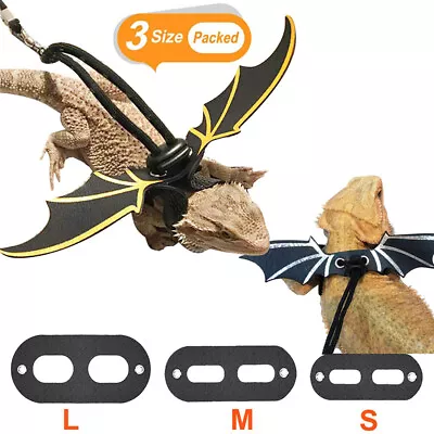 4Pcs Reptile Lizard Gecko Bearded Dragon Harness And Leash Adjustable S J ZX • $7.17