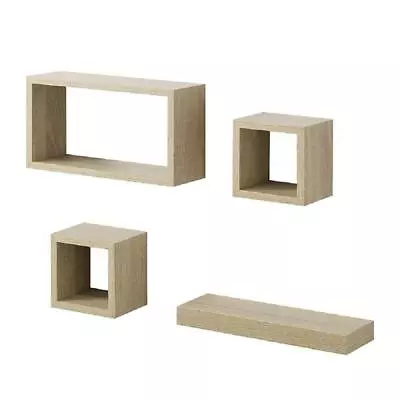 Set 3/4 Cube Rectangle Wall Mounted Shelves Floating Shelf Bookcase Hanging New • £12.75