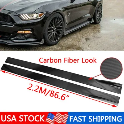 For Ford For Mustang GT 2000-2021 Carbon Fiber Side Skirts Rocker Panel Lip • $62.95