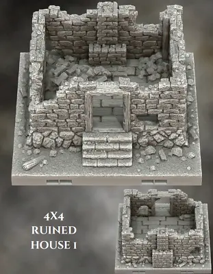 $38 • Buy Ruined Villages Building Set Tiles-Aether Studios-4x4-3D Printed Dragonlock