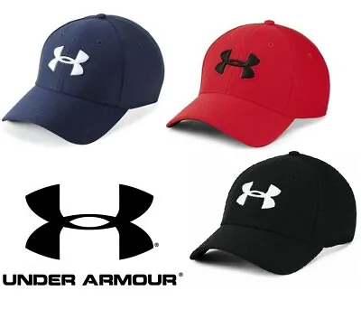 Under Armour Mens UA Blitzing 3.0 Stretch Fit Cap Sport Performance Hat Red Navy • £19.99