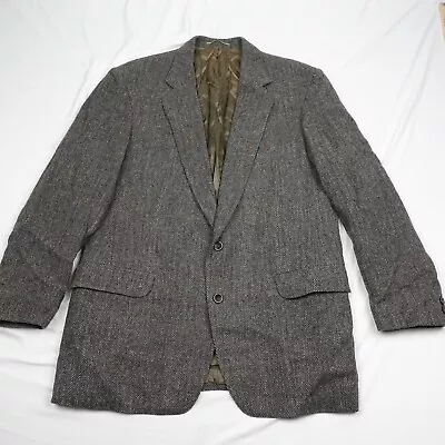 Magee Tailored Wool Suit Blazer Men 42R Gray Single Breast 2 Button Long Sleeves • $13