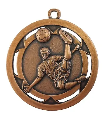 Personalised Bronze Football Medal Man Of The Match Most Improved With Ribbons • £3.95