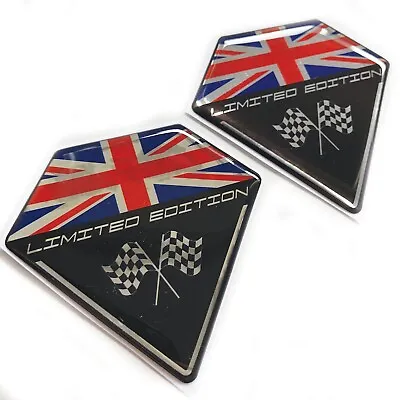 Limited Edition Union Jack Flag Chrome Wing Domed Gel Decal Sticker Badges • £9.99