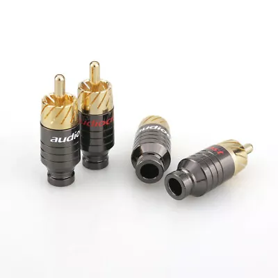 4pcs Gold Plated RCA Plug HiFi Audio Adapter Signal RCA Cable Connector • $7.50