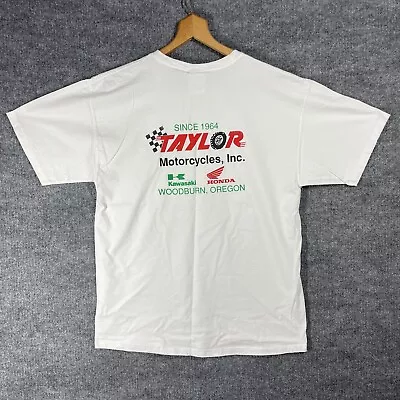 VINTAGE Taylor Motorcycles T Shirt Large Woodburn Oregon Kawasaki Honda Racing • $34.48