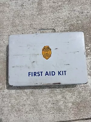 Vintage First Aid Kit Metal Kansas Highway Patrol Kit Some Unopened Contents • $25