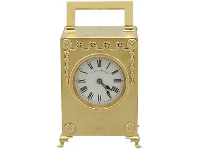Antique Edwardian Sterling Silver Mantel Clock 1905 • $6600.48