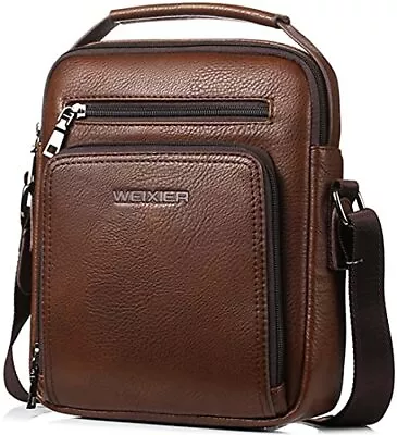 Zipper Buckle Leather Messenger Bag Vintage Handle Bags For Men Ajustable Sat... • $34.56