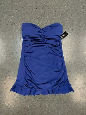 NWT Allen B. Swimwear Women Size 8 Blue One Piece Strapless 50's Style Swimsuit • $29.99