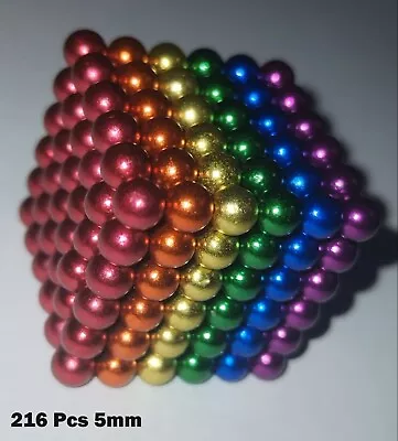 216x RAINBOW Magnetic Beads Balls Fidget 6 Colours Gift  • £14.99