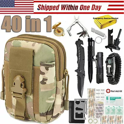 40 In 1 Emergency Survival Tools Kit Outdoor Hunting Camping EDC First Aid Kit • $32.99