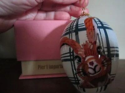 $8.99 • Buy Pier 1 Imports Bunny Plaid Egg Ornament