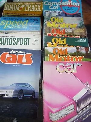 Job Lot X 10 Vintage Motoring Auto Magazines Car Road & Track Old Motor Speed • £14.50