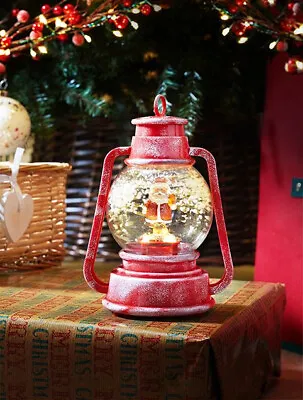 Santa Snowfall Lamp Musical Falling Snow Lights Up Voice Activated SEE VIDEO • £11.95