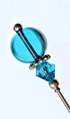 £3.99 • Buy Blue Swarovski Crystal Hat Pin Vintage Antique Tibetan Silver Style 3  & Stopper