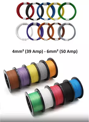 39 Amp & 50 Amp Thin Wall Single Core Stranded Cable 12v 24v  Wire 6 Colours • £2.69