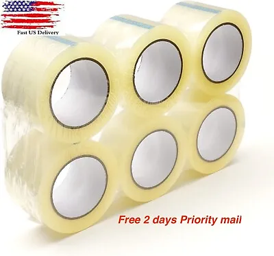 6 Rolls Clear Packing Packaging Carton Sealing Tape 2.0 Mil 3  X 110 Yard 330ft • $19.95