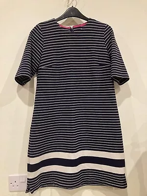 Joules Dress Nautical Navy White Stripe Size Uk 12 • £4.50