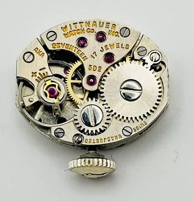 Vintage Wittnauer 5D2 Wrist Watch Movement 17J & Dial Running • $29.99