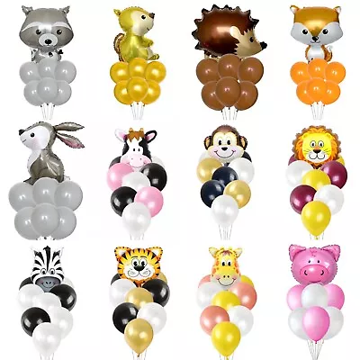 7pcs Safari Jungle Party Printed 12  Farm Woodland Animal Big Head Latex Balloon • $4.97