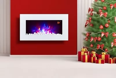 2024 Truflame 7 Colour Led White Glass Flat Electric Wall Mounted Fire • £169.99