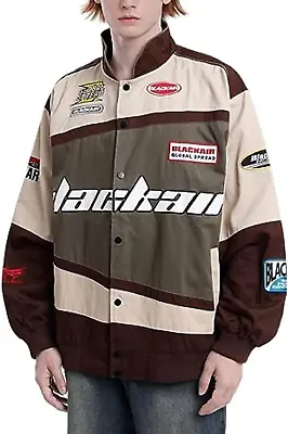 Men'S Varsity Jacket Harajuku Vintage Graphic Baseball Jacket Unisex Coats Stree • $129.74