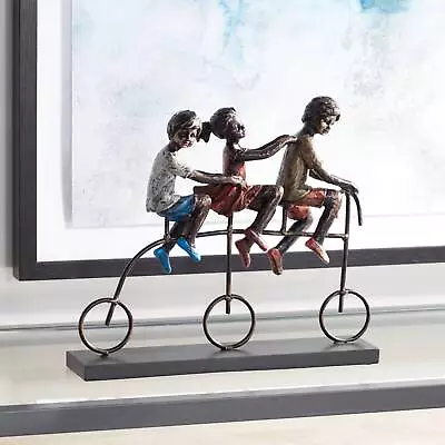 $59.99 • Buy Children Riding Bike 12 3/4  Wide Sculpture