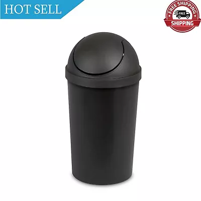 Sterilite 3 Gal. Round SwingTop Wastebasket Plastic Black • $9.43