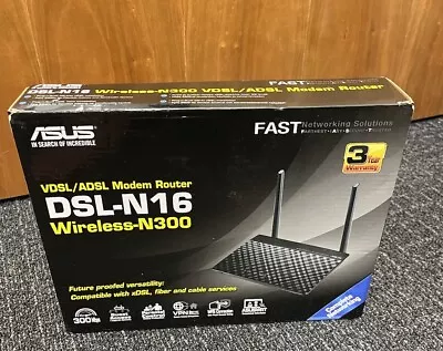 Asus DSL-N16 Wireless-N300 VDSL/ADSL Wi-Fi Modem Router • £15