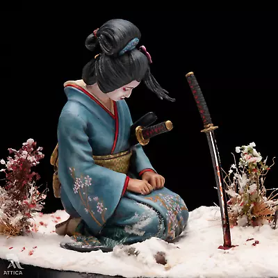 Onna-bugeisha Samurai After The Battle 90mm Painted Tin Toy Soldier | Art • $707.74