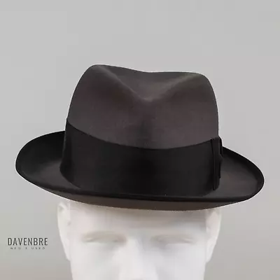 Vintage Dobbs Fifth Avenue Fur Felt Fedora Hat Mens 6 7/8 Steel Bound Edge • $36.95