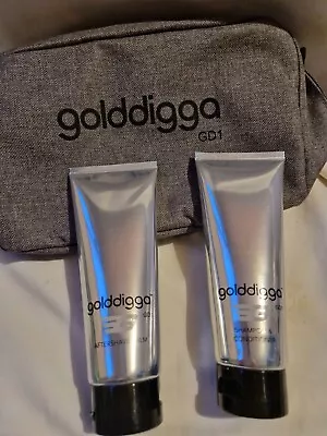 GOLDIGGA SHAMPOO 2.IN 1 AND MENS AFTERSHAVE BALM Wash Bag Shaving TOILETRIES • £2.25