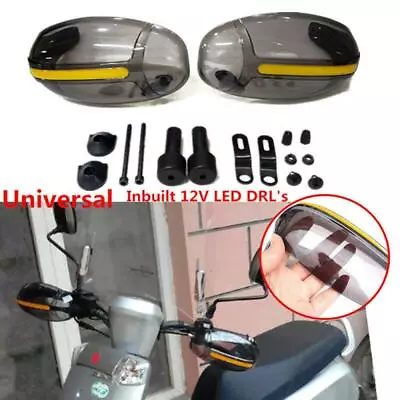 Motorcycle Scooter Bike Hand Guard LED Light Windshield Left/Right Driving Amber • $20.99