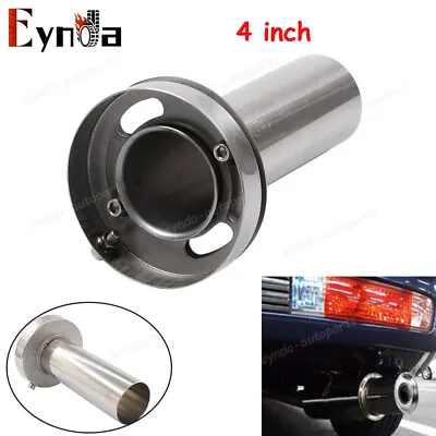 Universal 4  Inch Exhaust Muffler Tip Stainless Steel Round Removable Silencer • $14.89