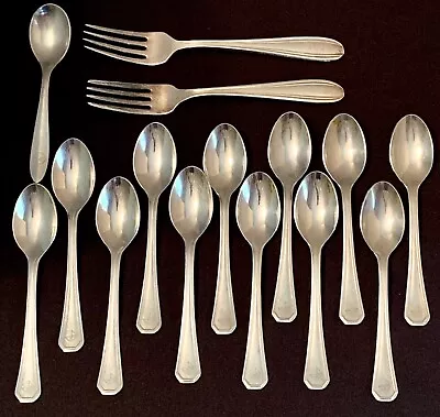 15 VTG ADVERTISING FLATWARE 2 Silverplate Forks C.L.C 12 IDURGO Spoons 1 AIRLINE • $23.99