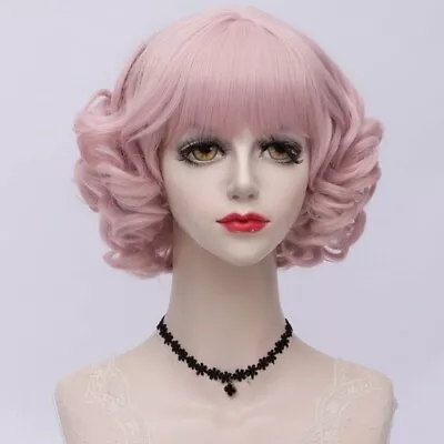 6 Colors 30CM Lolita Retro Vintage Bangs Short Party Synthetic Hair Cosplay Wig • £38.62