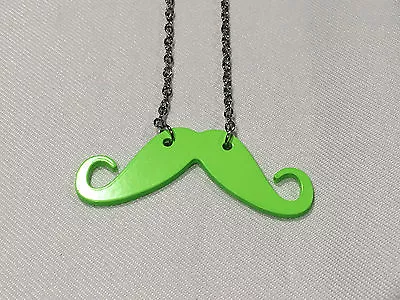 New Vintage Retro Style Green Handel Bar Mustache Hipster Pendant Necklace  • $7.99