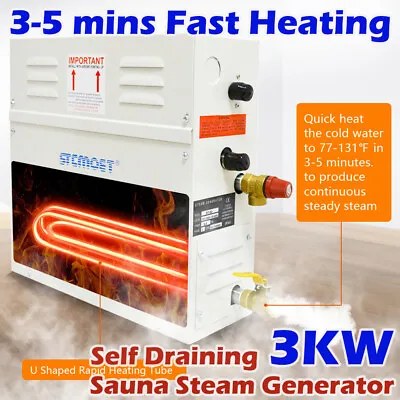 3KW Auto Drain Steam Generator Household Bath Shower Sauna Steam Generator 220V • $250.65