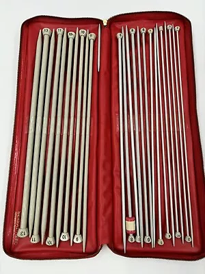 BERNAT-AERO Vintage Knitting Needle Set W/case Imported From England 24 Needles • $32.99