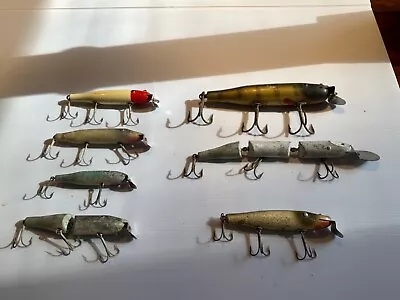 Vintage Lot Of 7 Lures Heddon Creek Chub Rare • $15